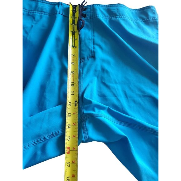 Burnside Board Shorts Stretch Turquoise Blue W/ Drawsting Sz 38 - Picture 4 of 8